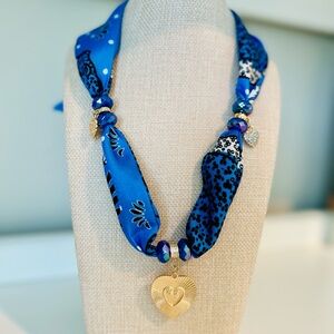 Lonestar Belle Bandana Heart Pendant Scarf Necklace